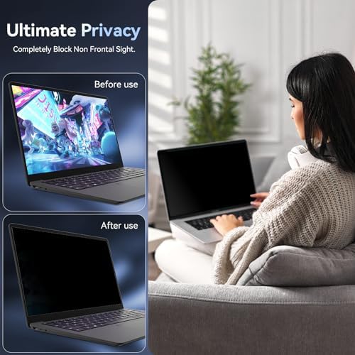 13.3 Inch Laptop Privacy Screen Compatible with Lenovo Hp Dell Acer Asus Thinkpad Envy Xps, 16:10 Aspect Removable Anti Glare Blue Light Filter Protector,13 in Computer Monitor Privacy Shield - Image 2