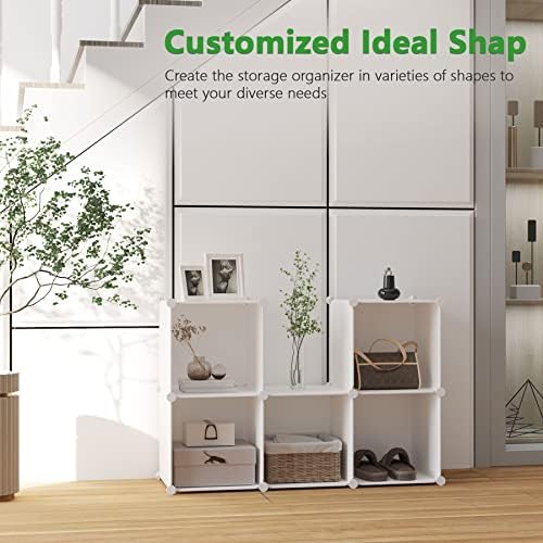 C&AHOME 6-Cube Storage Organizer Cube Shelf Closet Storage Bookcase, Milky - Image 5