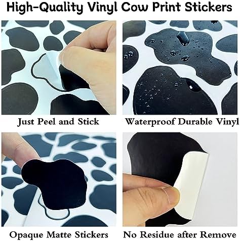 AOWDIAO 280 Pieces Cow Print Stickers Peel and Stick Vinyl Decals for Wall, Car, Laptop, Water Bottle & Home Decor - Image 6