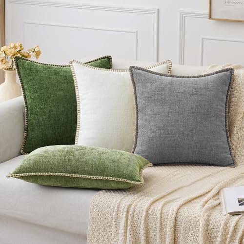 MIULEE Decorative Euro Sham Pillow Covers 24x24 Inch Dark Gray 2 Pack - Image 6