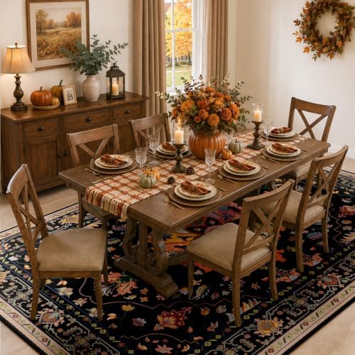 RELEANY Washable Area Rug, Large 9'x12', Black/Colorful - Image 2