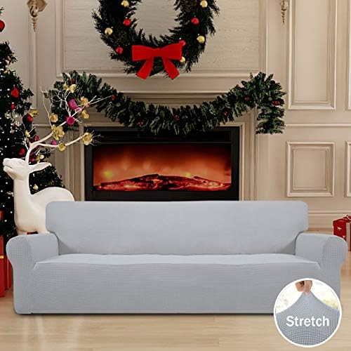 Easy-Going Stretch 4 Seater Oversized Sofa Couch Cover Silver Gray - Image 2