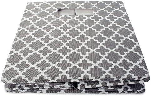 DII Hard Sided Collapsible Fabric Storage Container for Nursery, Offices, & Home Organization, (11x11x11) - Lattice Gray - Image 3