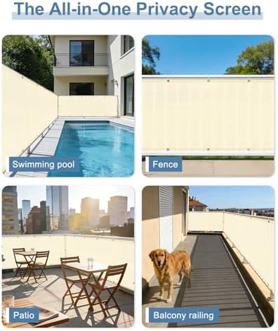 Balcony Privacy Screen Fence UV Protection, Customized 3'x43' Butter Cream - Image 6