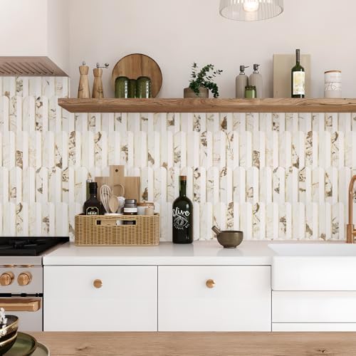 Vamos Tile Peel and Stick Backsplash Seamless Tile,10-Sheet Fish Scale Tile - Image 3