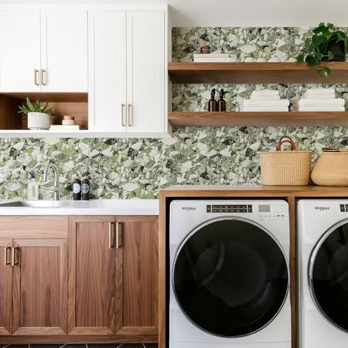 STICKGOO 10 Sheets Peel and Stick Backsplash, Polished Green Marble - Image 5