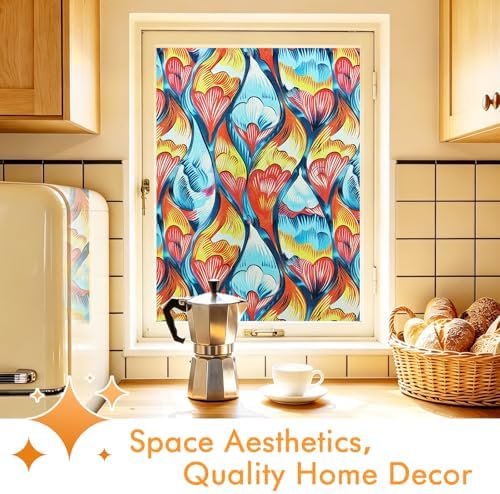 SOMWISE Frosted Window Privacy Film, Decorative Sun Heat Blocking, Anti UV - Image 4