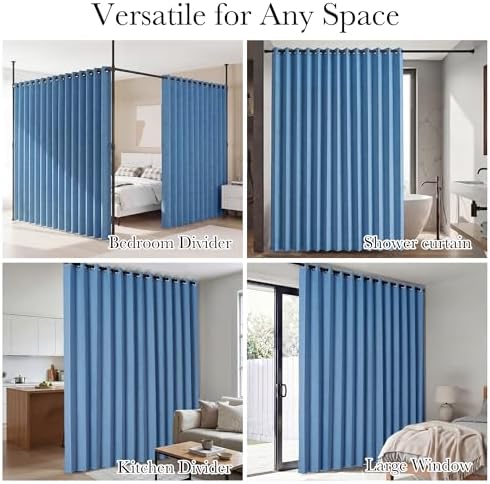 RYB HOME Accordion Style Room Divider Curtains 100% Blackout - Image 7