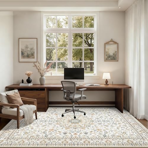 10x12 Area Rugs Living Room: Washable Boho Rug for Bedroom Beige - Image 5