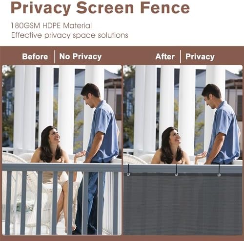 SUNNY GUARD 3' x 6' Balcony Privacy Screen, HDPE Patio Railing Cover Fence - Image 2