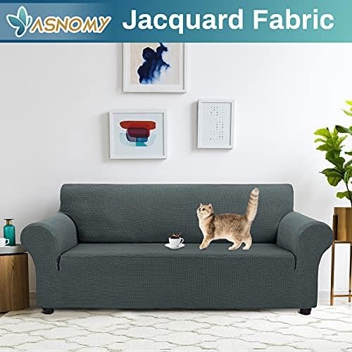 Asnomy Stretch Oversized Couch Covers for Sofa Slipcover,Gray - Image 2