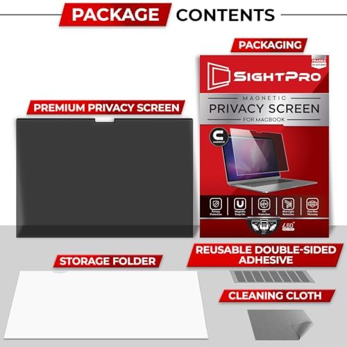 SightPro Magnetic Privacy Screen for MacBook Pro 14 Inch (2021-2026, M1-M5, Pro, Max) Patented Removable Laptop Privacy Filter Shield and Protector - Image 5