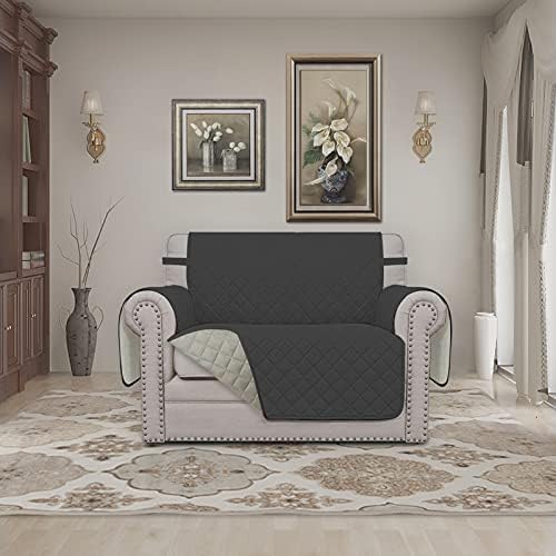 Easy-Going Reversible Couch Cover, Oversized Chair, Darkgray/Beige - Image 2