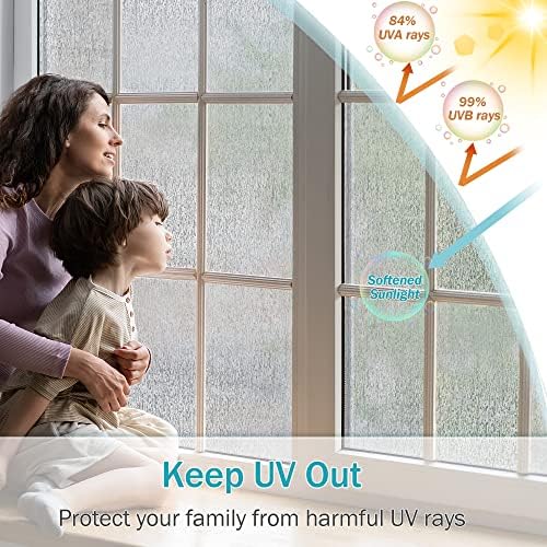 VELIMAX Rain Glass Window Film Privacy Static Window Clings Decorative Glass Sticker for Home Office Removable UV Protection Heat Control 35.4 x 157.48 inches - Image 3
