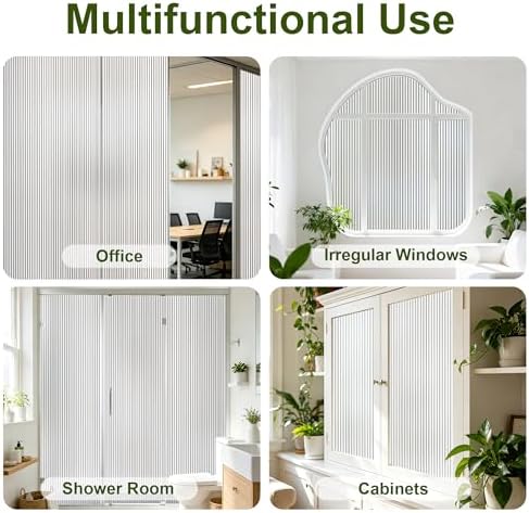 Reeded Glass Window Privacy Film Anti-UV,Embossed White,23.6"x78.7" - Image 4