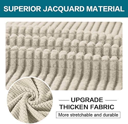 Turquoize 4 Piece Sofa Covers For 3 Cushion Couch Sofa Slipcover Soft Couch Cover For Dogs-Washable Sofa Furniture Covers With 3 Individual Large Cushion Covers Feature Fabric (XL Sofa,Biscotti Beige) - Image 3
