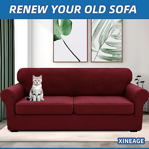 XINEAGE 3-Piece Stretch Sofa Cover, Washable Couch Covers for Dog - Image 4