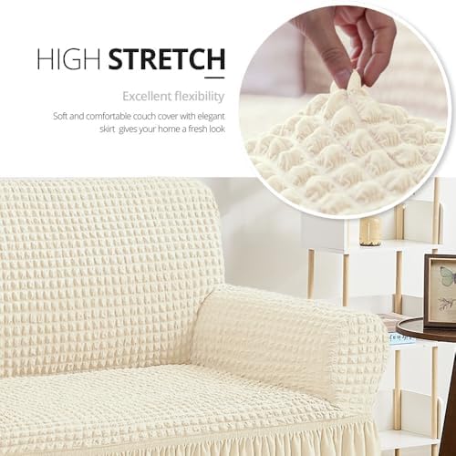 NICEEC Loveseat Covers Washable Love Seat Couch Covers Slipcover with Skirt - Image 2