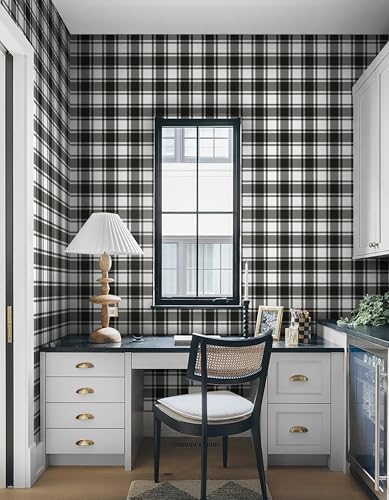 Guvana 17.7"x197" Black and White Peel and Stick Wallpaper Trellis Removable Contact Paper Modren Self-Adhesive Waterproof Wallpaper for Wall Paper Bedroom Shelves Drawer Liner Decorative - Image 5