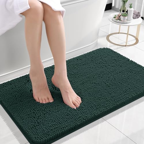 OLANLY Small Bathroom Rugs 24x16, Extra Soft Absorbent Chenille Bath Rugs by OLANLY