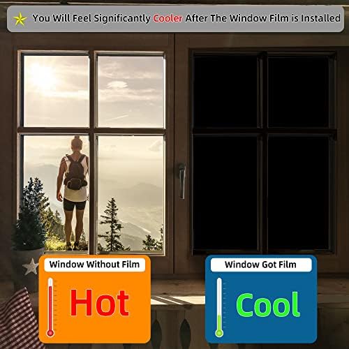 FuFin Total Blackout Window Privacy Film with Tools,Total Black 35.4"×78.7" - Image 3