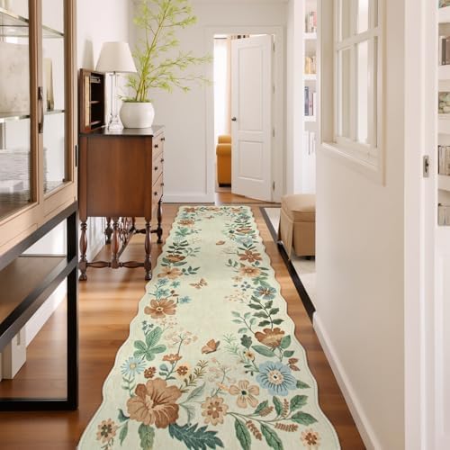 Lahome Floral Hallway Runner Rug Non Slip, 2'6''x10' Soft Washable Runner by Lahome