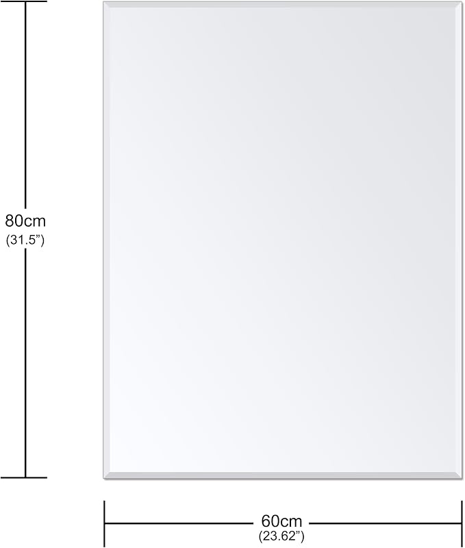 Frameless Mirror for Wall, 32" x 24" Bathroom Mirror for Over Sink - Image 3