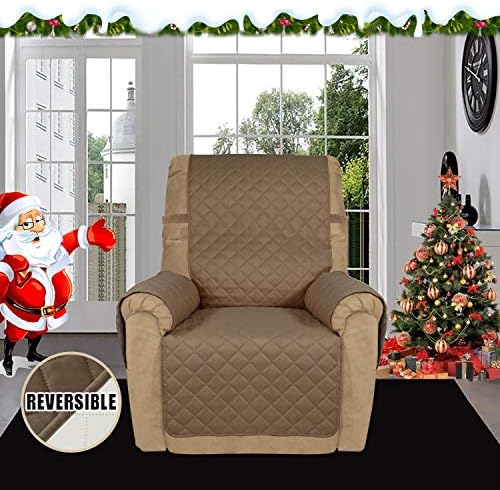 Easy-Going Reversible Couch Cover, Recliner 19 in, Camel/Ivory - Image 2