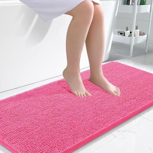 OLANLY Bathroom Runner Rugs 45x27, Extra Soft Absorbent Chenille Bath Rugs by OLANLY