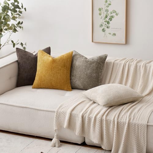 MIULEE Decorative Couch Throw Pillow Covers 20x20 Inch Dark Brown 2 Pack - Image 3