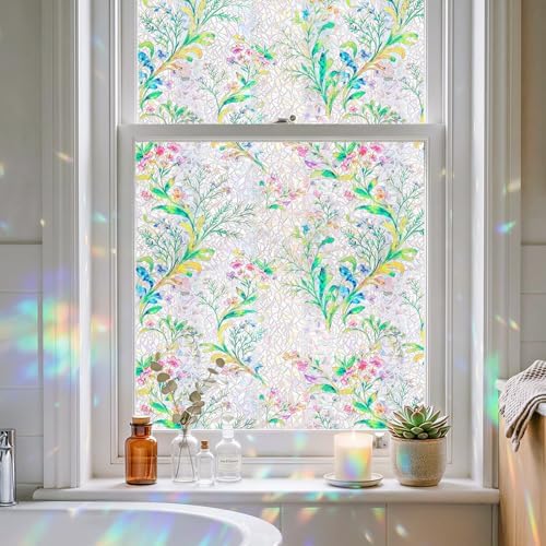 ADD.HERES Rainbow Window Privacy Film, Stained Glass Cling, 17.5" x 78.7" by ADDHERES