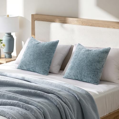 MIULEE Decorative Couch Throw Pillow Covers 22x22 Inch Coastal Blue 2 Pack - Image 3
