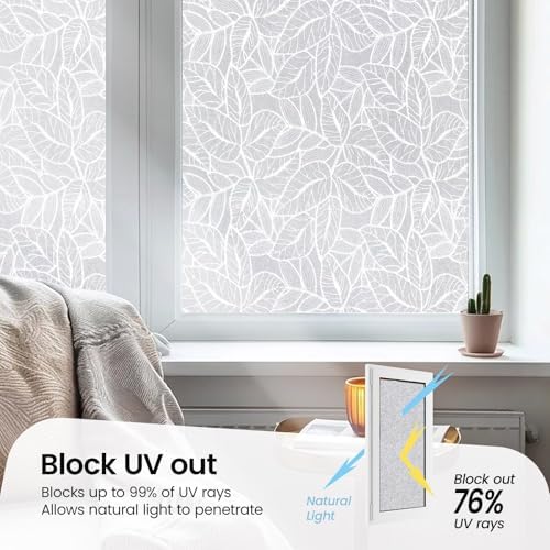 ADD.HERES Window Privacy Film, Glass Decorative Static Cling, 17.5" x 78.7" - Image 5