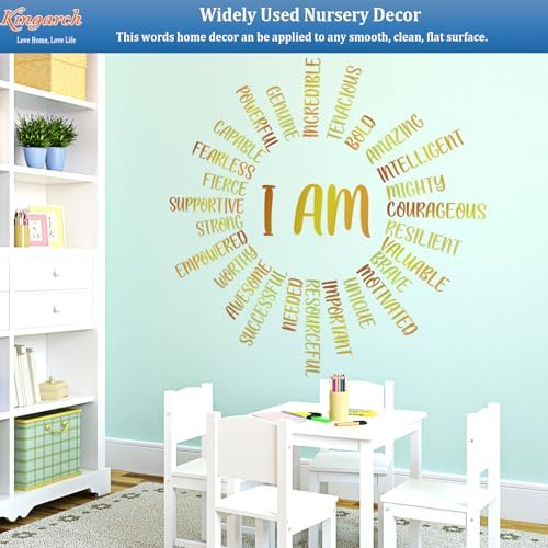 Inspirational Sun Wall Decals, Motivational Quotes Peel and Stick Vinyl Nursery Decor, Removable Positive Home Wall Decor Murals Stickers for Kids Girls Toddler Bedroom Living Room - Image 3