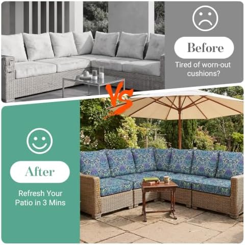 12Pcs Patio Cushion Covers Stretch Outdoor Furniture Protector Slipcovers - Image 5