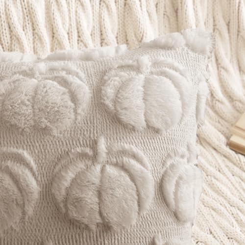 MIULEE Fall Pillow Cover Pumpkin Fall Decor Lumbar 14x36 Beige - Image 2