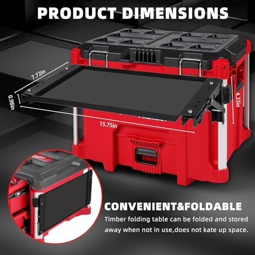 Folding Packout Mount Compatible with Milwaukee Packout Toolbox, Heavy Duty Foldable Work Table for Side Storage of Your Packout System - Image 2
