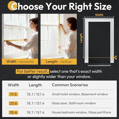 rabbitgoo Blackout Window Film 100% Light Blocking with Kit, 23.6" x 118.1" - Image 7