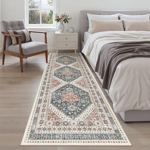 Madane Kitchen Runner 2'6''x8' Soft Rug Runners for Hallways, Navy Blue - Image 4