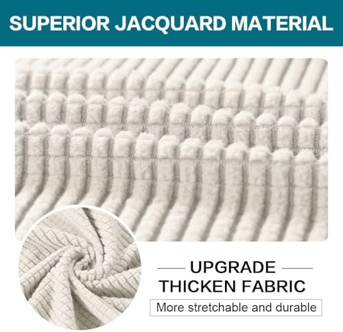 Turquoize 3 Piece Sofa Covers For 2 Cushion Couch Sofa Slipcover Soft Couch Cover For Dogs-Washable Sofa Furniture Covers With 2 Individual Cushion Covers, Feature Thick Fabric (2 Cushion Sofa, Ivory) - Image 3