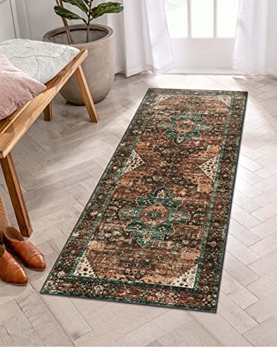 Moynesa Ultra-Thin Washable Runner Rug - 2x5 Laundry Room Rug Low Pile Hallway Rug Runner, Non Slip Non Shedding Pet Friendly Indoor Floor Carpet Runner for Bathroom Kitchen Living Room Bedside by Moynesa