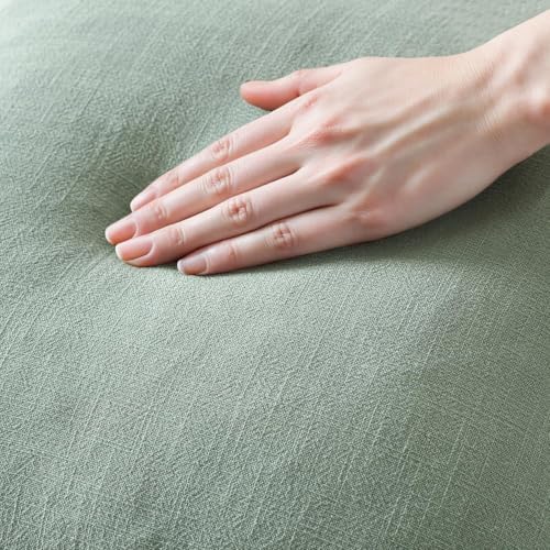 MIULEE Boho Linen Fringe Decorative Throw Pillow Covers Aqua Green 20x20 by MIULEE