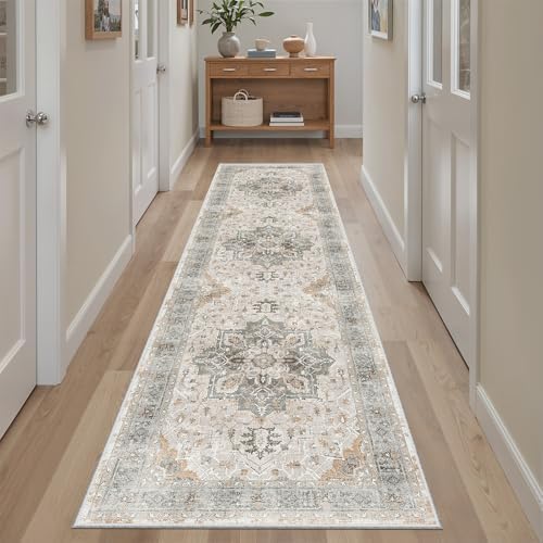 Madane Hallway Runner Rug 2x8 Washable Kitchen Rugs Soft, Light Taupe Brown - Image 2