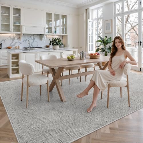 Valenrug 9x12 Area Rug, High Low Pile Washable Rugs for Living Room Grey - Image 4