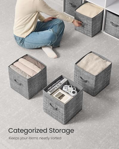 SONGMICS Storage Cubes, Set of 10, 11-Inch Foldable Closet Organizers - Image 4