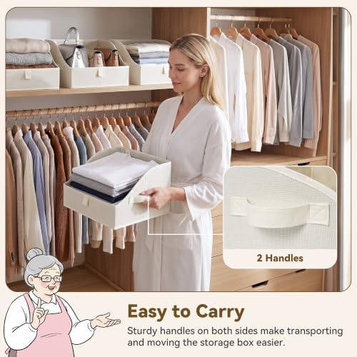 GRANNY SAYS Trapezoid Closet Storage Bins, Small, Pearl White, 3-Pack - Image 2