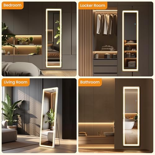 LED Rectangular Full Length Mirror, 60"L x 16"W Full Standing Mirror - Image 6
