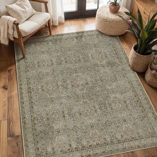 Rugxara 3x5 Rug for Entryway Bedroom Washable Area Rugs Carpet, Olive Green by Rugxara