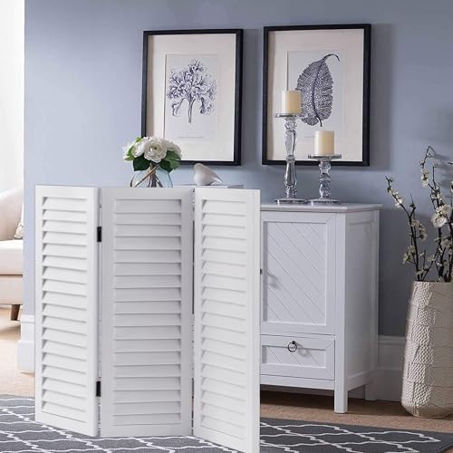SOFE 2.6ft White Short Room Divider, 3-Panel Folding - Image 2