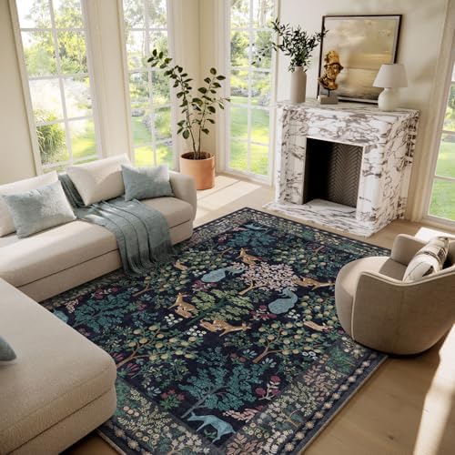 6x9 Area Rugs for Living Room: Washable Bedroom Rug Stain Resistant Non Slip Low Pile Lightweight Soft Carpet Rugs for Dining Room Kitchen Nursery Kids Room Playroom Home Office Indoor by palohom